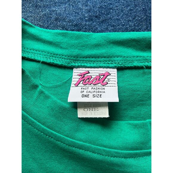 R&M Richards by Karen Kwong Celestial Green Blouse with Shoulder Pads - Picture 5 of 5